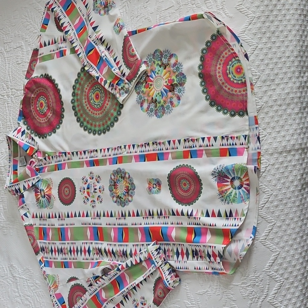 Desigual Mandala Button Down Blouse Size Medium